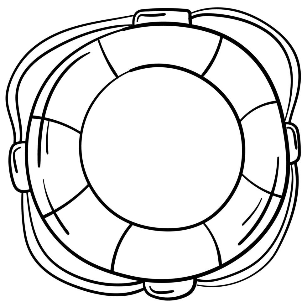 bouée de sauvetage autocollant doodle pour les sauveteurs de plage vecteur