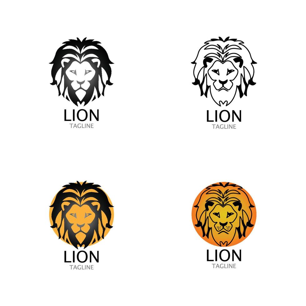 icône de vecteur de modèle de logo tête de lion