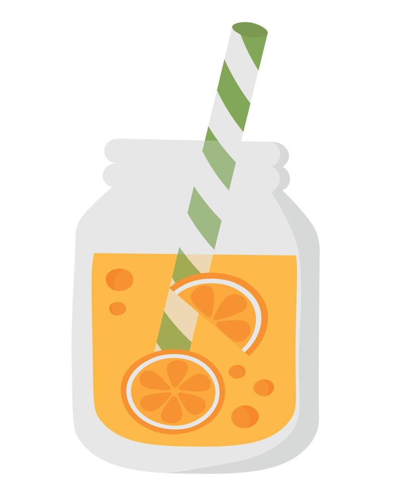 verre avec boisson froide. clipart de doodle plat. tous les objets sont repeints. vecteur