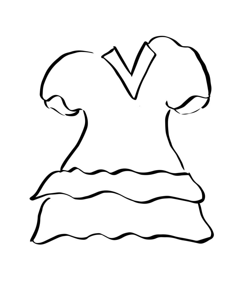 robe de mode pour bébé, vêtements pour bébés filles, croquis de vêtements pour les vacances d'été. vecteur, illustration. vecteur