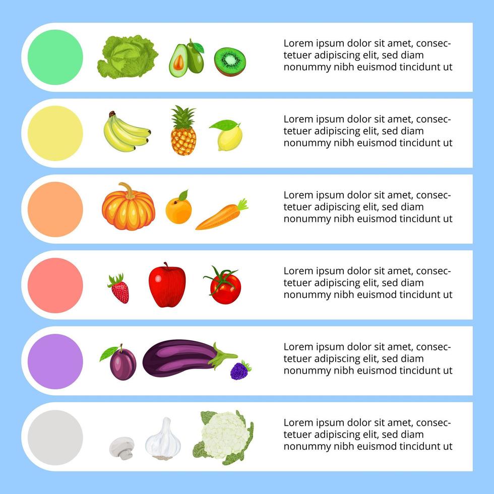 manger l'infographie arc-en-ciel vecteur