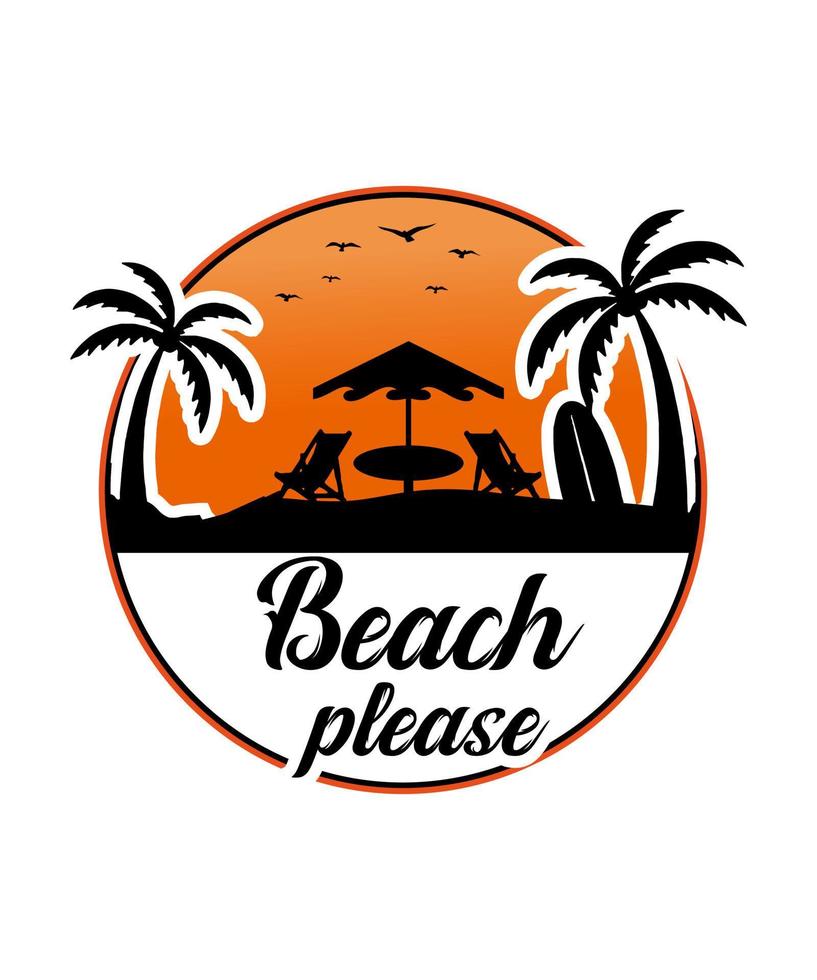 conception de vecteur de logo de plage
