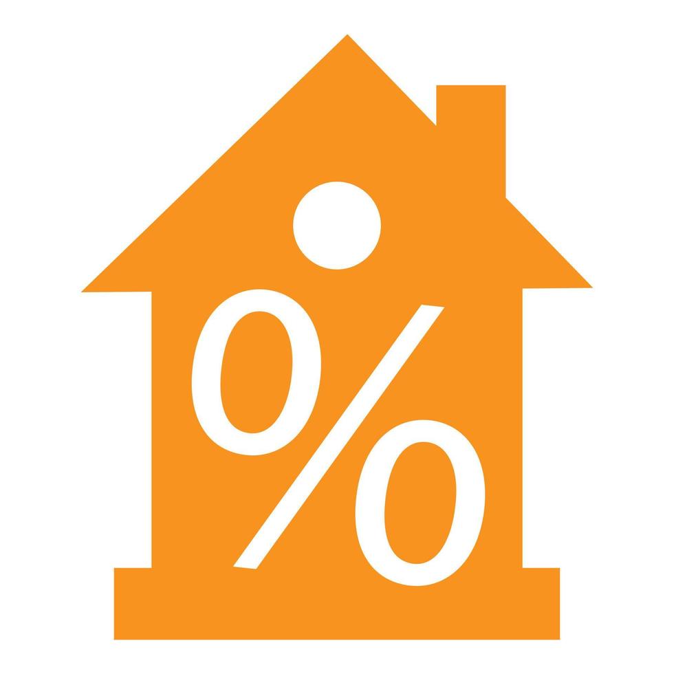 une icône de maison, une illustration en couleur plate d'une maison avec des pourcentages. vecteur isolé sur fond blanc.