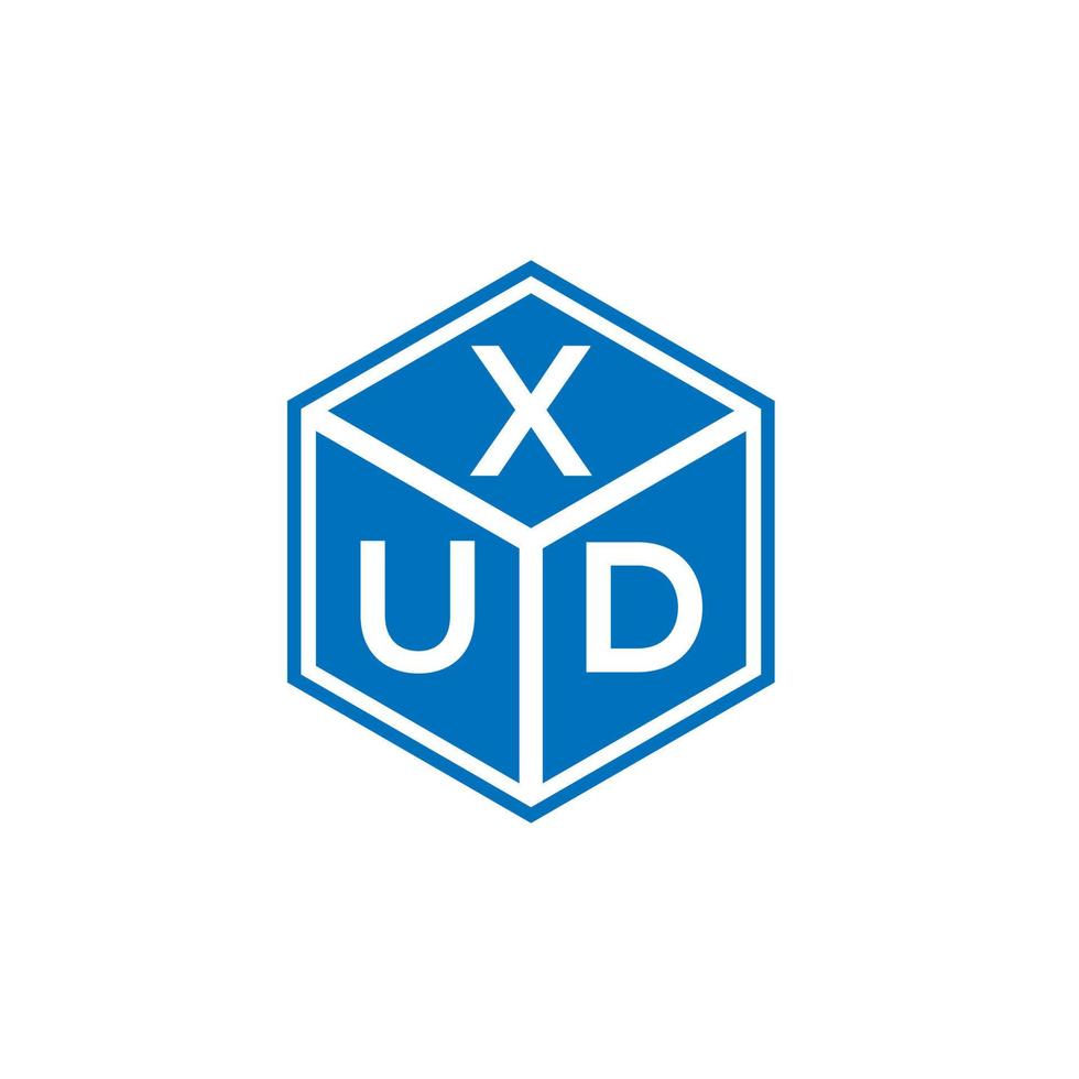 création de logo de lettre xud sur fond noir. concept de logo de lettre initiales créatives xud. conception de lettre xud. vecteur