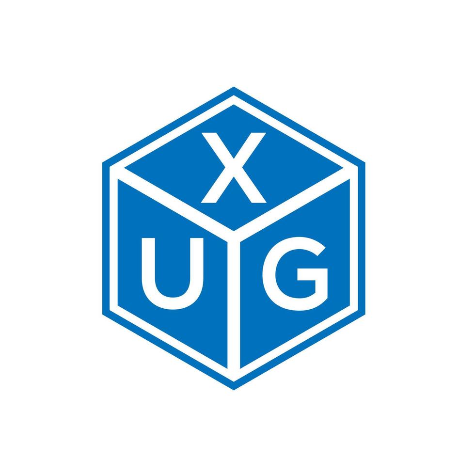 création de logo de lettre xug sur fond noir. concept de logo de lettre initiales créatives xug. conception de lettre xug. vecteur