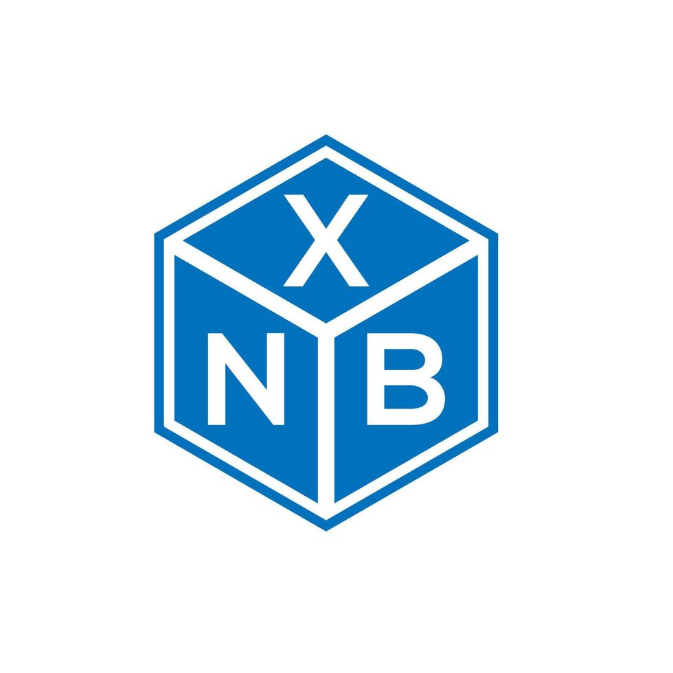 création de logo de lettre xnb sur fond noir. concept de logo de lettre initiales créatives xnb. conception de lettre xnb. vecteur