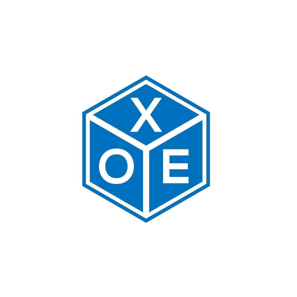 création de logo de lettre xoe sur fond noir. concept de logo de lettre initiales créatives xoe. conception de lettre xoe. vecteur