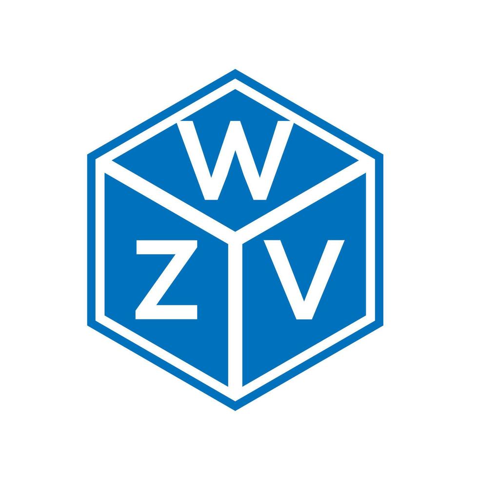création de logo de lettre wzv sur fond noir. concept de logo de lettre initiales créatives wzv. conception de lettre wzv. vecteur