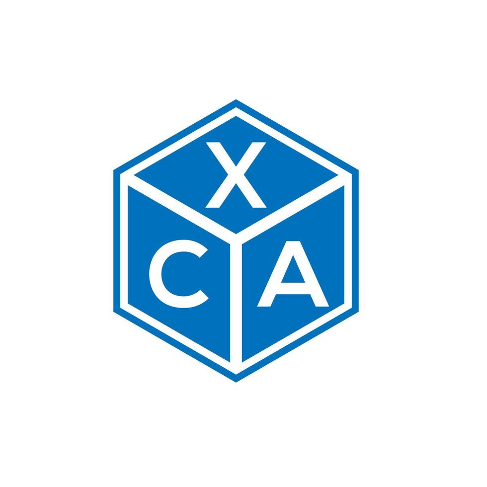 création de logo de lettre xca sur fond noir. concept de logo de lettre initiales créatives xca. conception de lettre xca. vecteur
