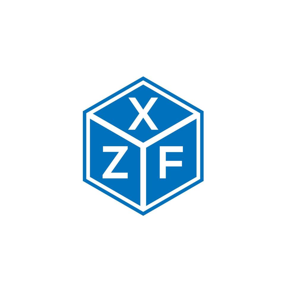 création de logo de lettre xzf sur fond noir. concept de logo de lettre initiales créatives xzf. conception de lettre xzf. vecteur