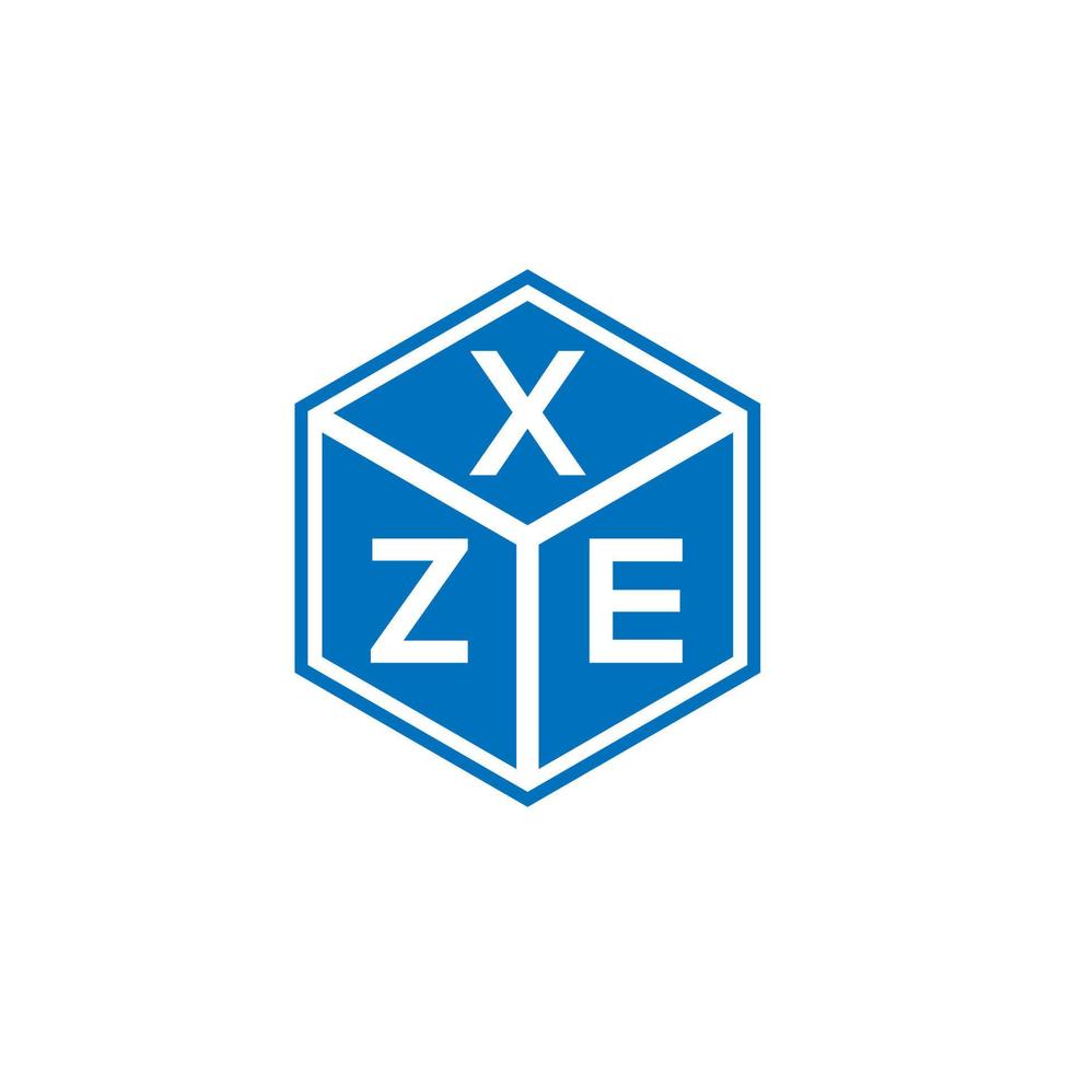 création de logo de lettre xze sur fond noir. concept de logo de lettre initiales créatives xze. conception de lettre xze. vecteur