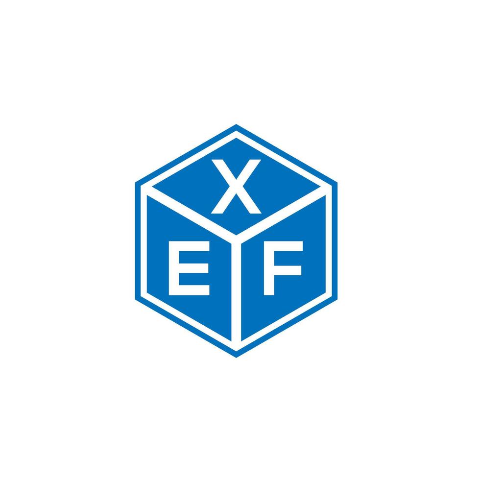 création de logo de lettre xef sur fond noir. concept de logo de lettre initiales créatives xef. conception de lettre xef. vecteur