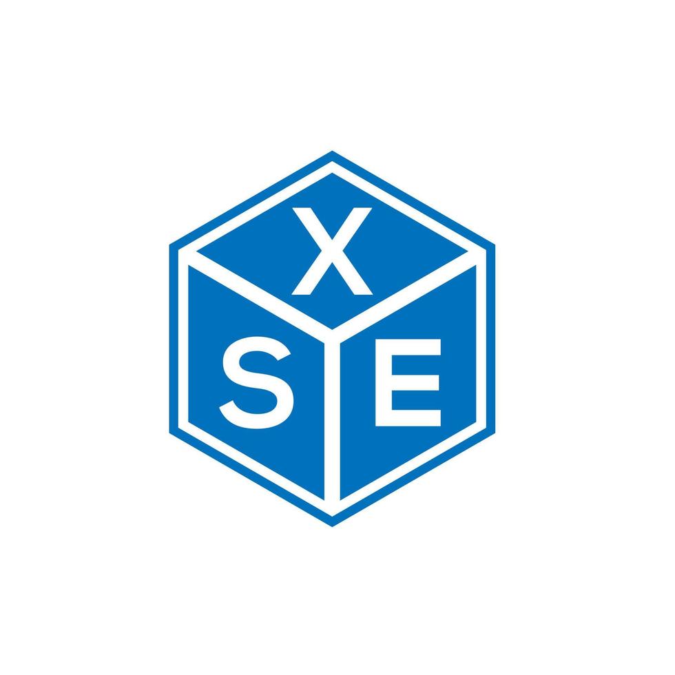 création de logo de lettre xse sur fond noir. concept de logo de lettre initiales créatives xse. conception de lettre xse. vecteur
