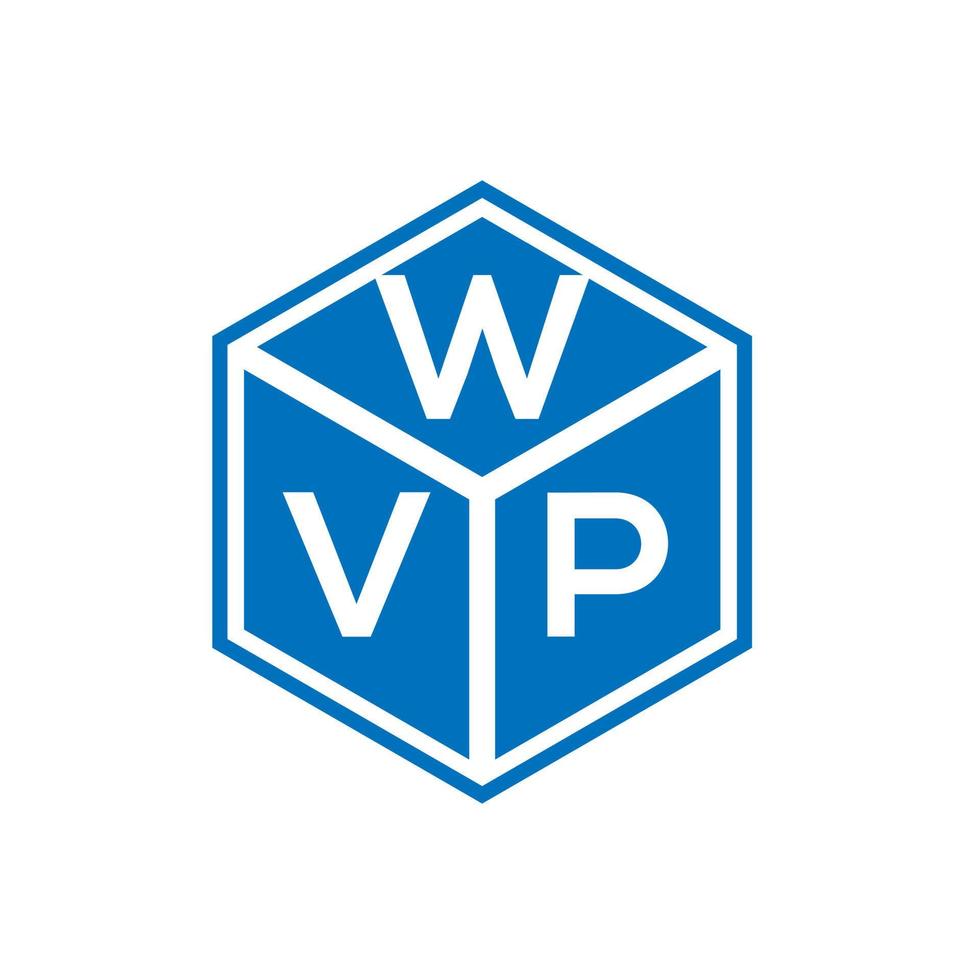 création de logo de lettre wvp sur fond noir. concept de logo de lettre initiales créatives wvp. conception de lettre wvp. vecteur
