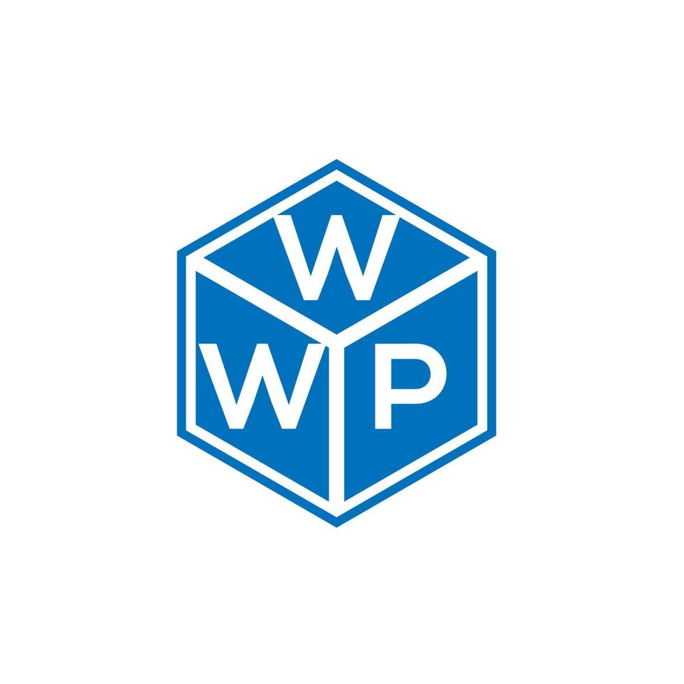 création de logo de lettre wwp sur fond noir. concept de logo de lettre initiales créatives wwp. conception de lettre wwp. vecteur