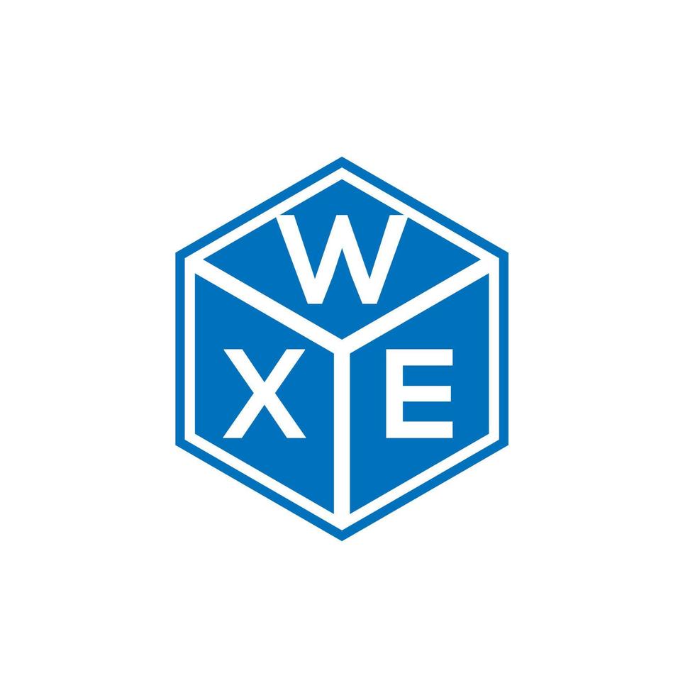 création de logo de lettre wxe sur fond noir. concept de logo de lettre initiales créatives wxe. conception de lettre wxe. vecteur