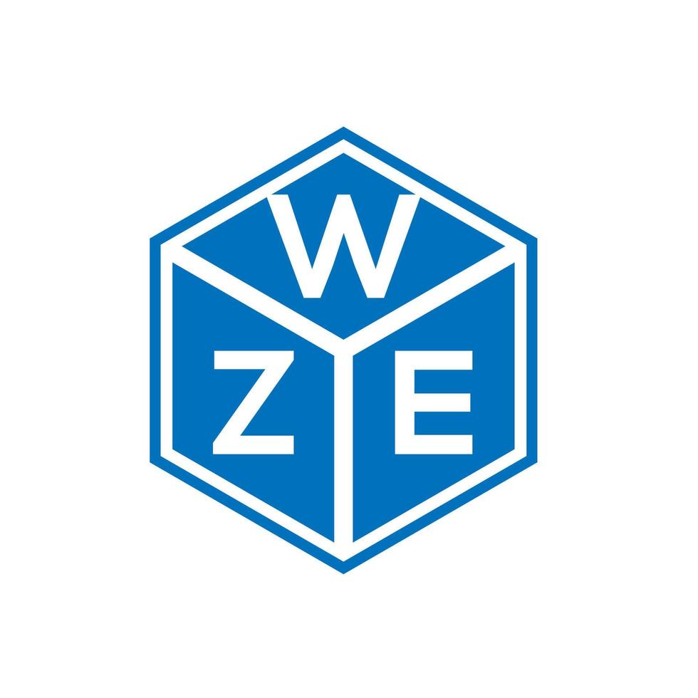 création de logo de lettre wze sur fond noir. concept de logo de lettre initiales créatives wze. conception de lettre wze. vecteur