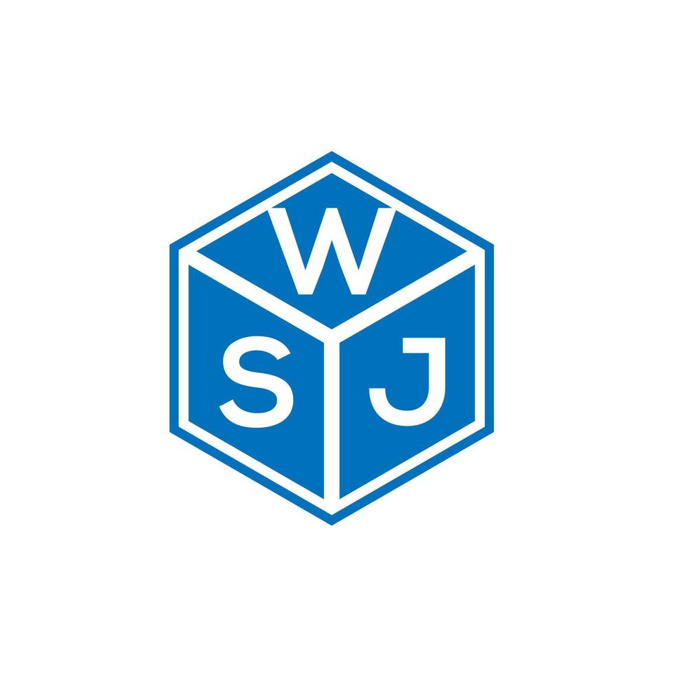 création de logo de lettre wsj sur fond noir. concept de logo de lettre initiales créatives wsj. conception de lettre wsj. vecteur