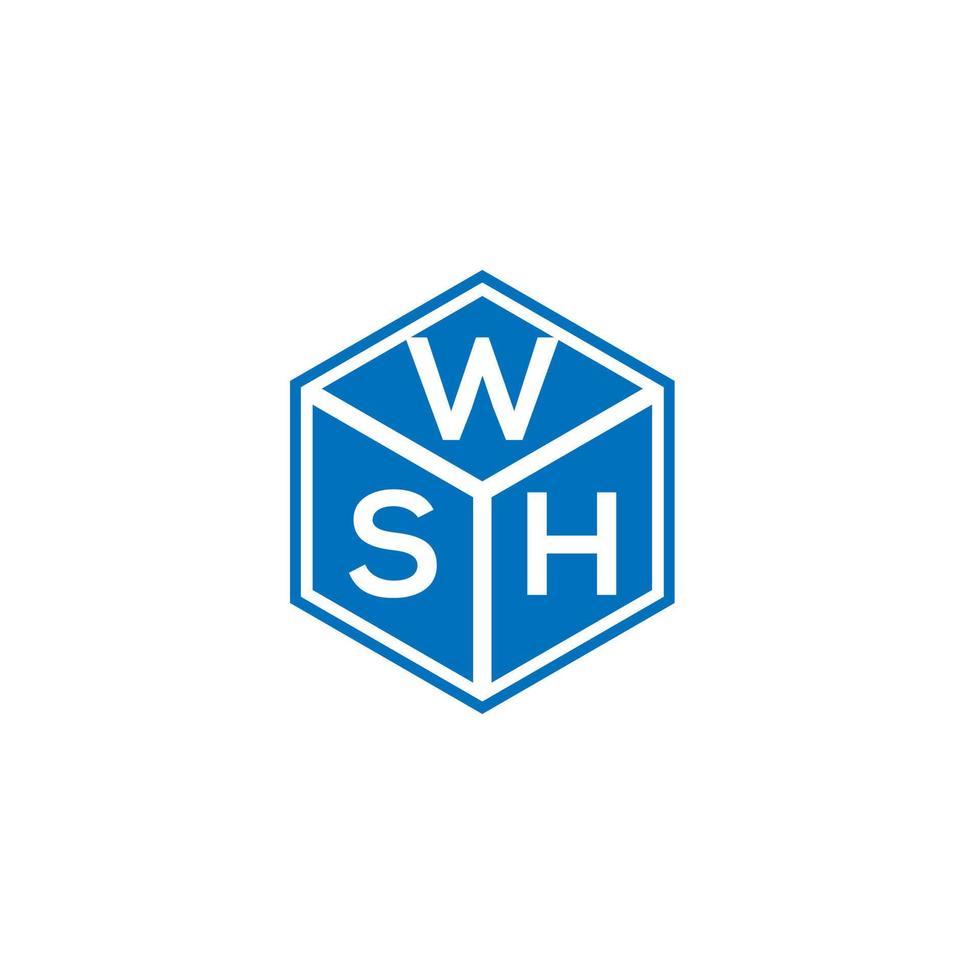 création de logo de lettre wsh sur fond noir. concept de logo de lettre initiales créatives wsh. conception de lettre wsh. vecteur