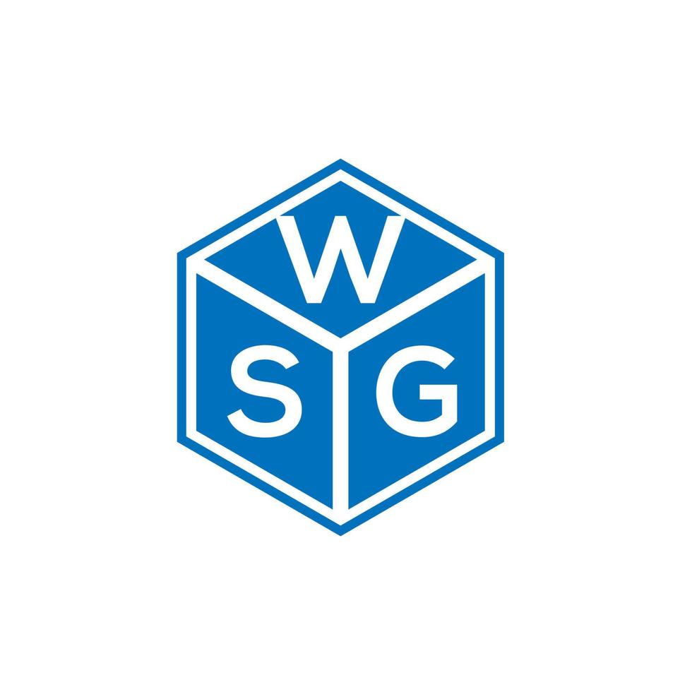 création de logo de lettre wsg sur fond noir. concept de logo de lettre initiales créatives wsg. conception de lettre wsg. vecteur