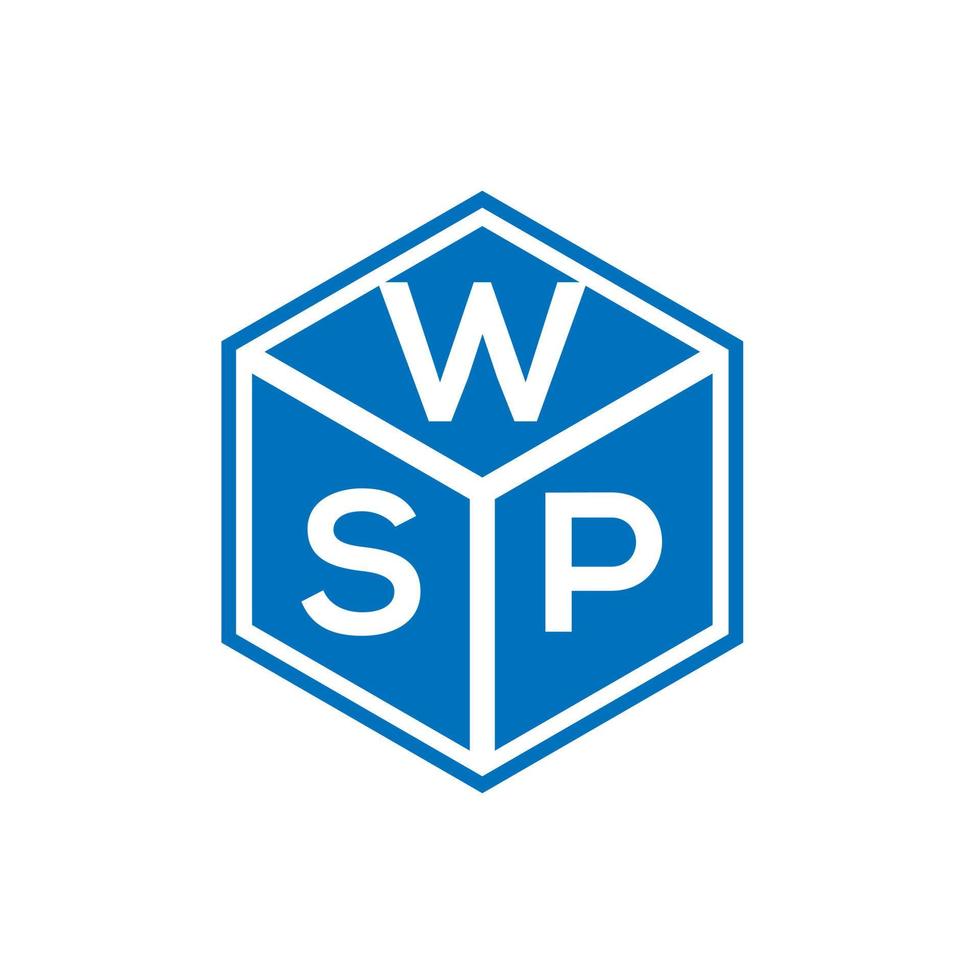création de logo de lettre wsp sur fond noir. concept de logo de lettre initiales créatives wsp. conception de lettre wsp. vecteur