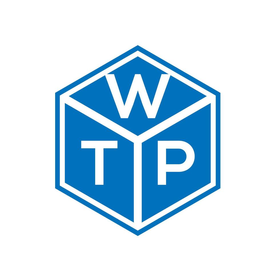 création de logo de lettre wtp sur fond noir. wtp creative initiales lettre logo concept. conception de lettre wtp. vecteur