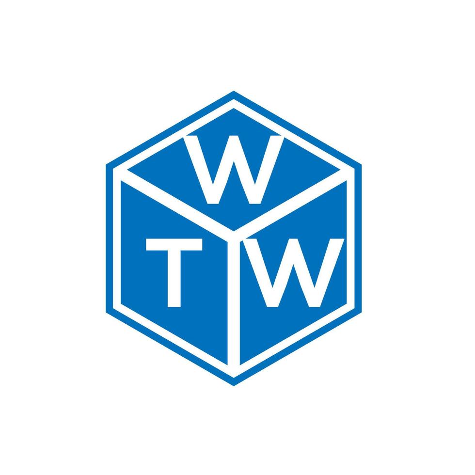 création de logo de lettre wtw sur fond noir. wtw concept de logo de lettre initiales créatives. wtw conception de lettre. vecteur