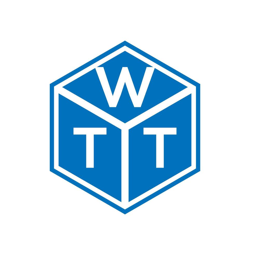 création de logo de lettre wtt sur fond noir. concept de logo de lettre initiales créatives wtt. conception de lettre wtt. vecteur