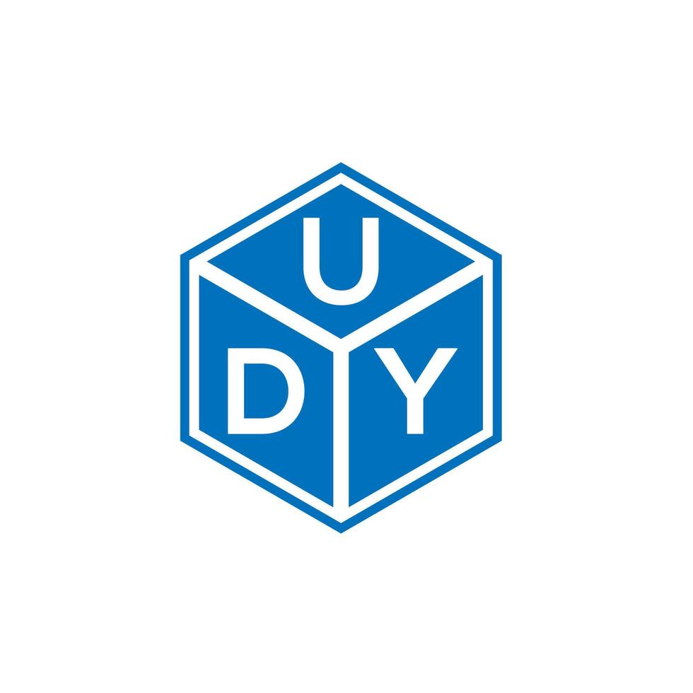 création de logo de lettre udy sur fond noir. concept de logo de lettre initiales créatives udy. conception de lettre udy. vecteur