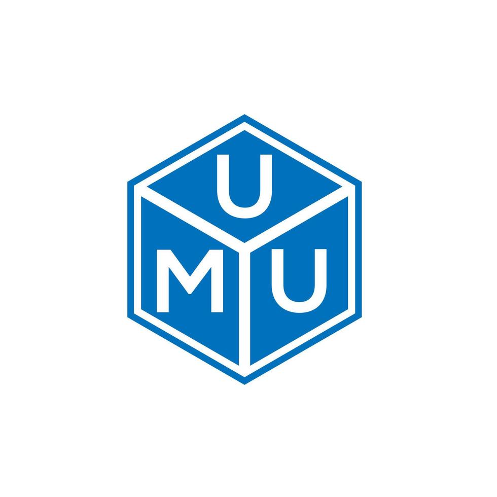 création de logo de lettre umu sur fond noir. concept de logo de lettre initiales créatives umu. conception de lettre umu. vecteur