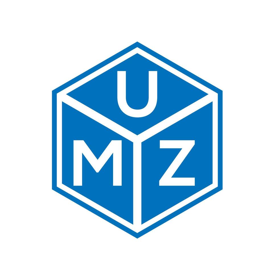 création de logo de lettre umz sur fond noir. concept de logo de lettre initiales créatives umz. conception de lettre umz. vecteur