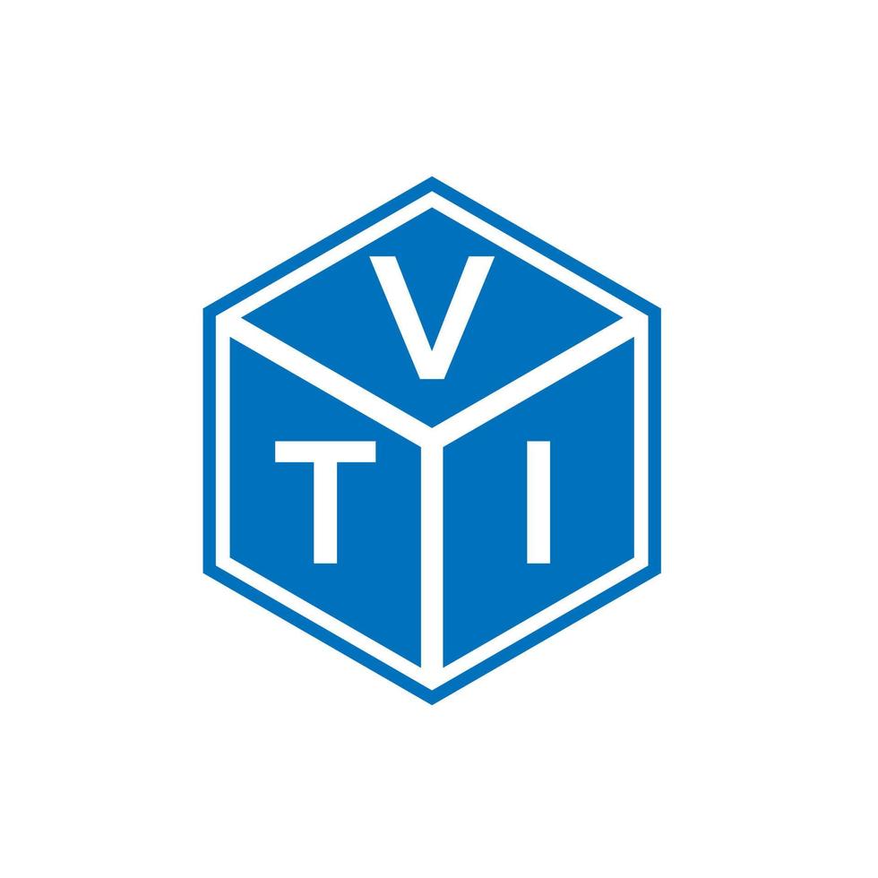 création de logo de lettre vti sur fond noir. concept de logo de lettre initiales créatives vti. conception de lettre vti. vecteur