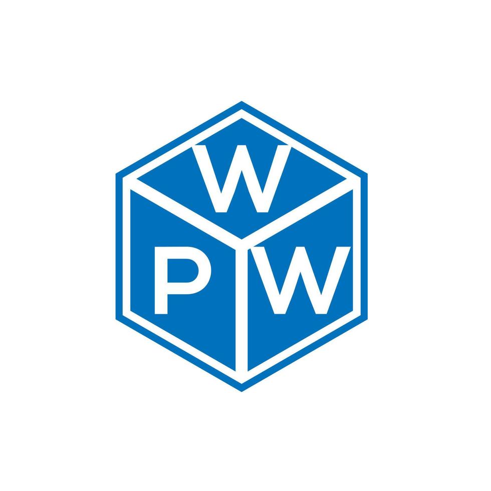 création de logo de lettre wpw sur fond noir. concept de logo de lettre initiales créatives wpw. conception de lettre wpw. vecteur