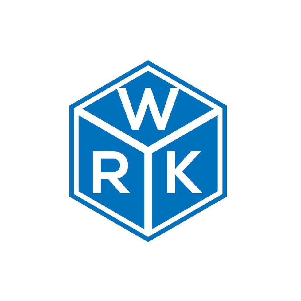 création de logo de lettre wrk sur fond noir. wrk concept de logo de lettre initiales créatives. conception de lettre de travail. vecteur