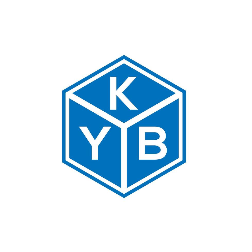 création de logo de lettre kyb sur fond noir. concept de logo de lettre initiales créatives kyb. conception de lettre kyb. vecteur