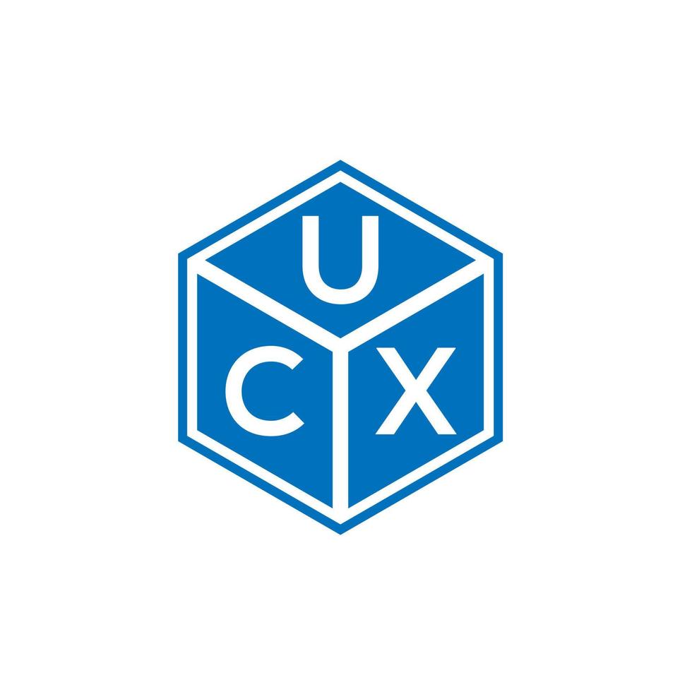 création de logo de lettre ucx sur fond noir. concept de logo de lettre initiales créatives ucx. conception de lettre ucx. vecteur