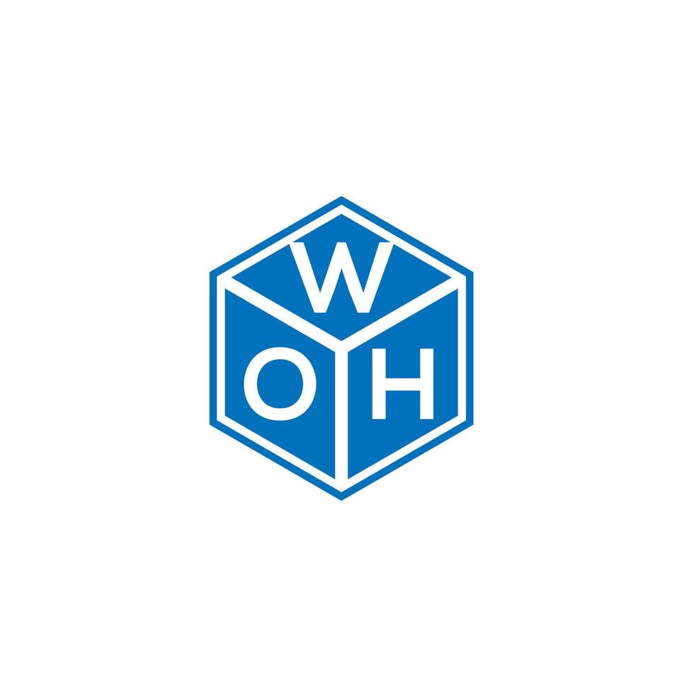 création de logo de lettre woh sur fond noir. woh concept de logo de lettre initiales créatives. wo conception de lettre. vecteur