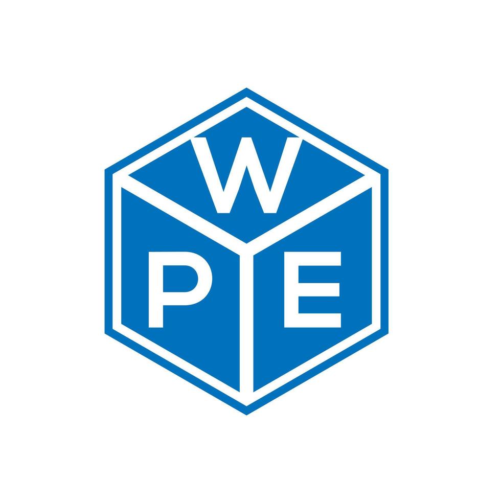 création de logo de lettre wpe sur fond noir. concept de logo de lettre initiales créatives wpe. conception de lettre wpe. vecteur