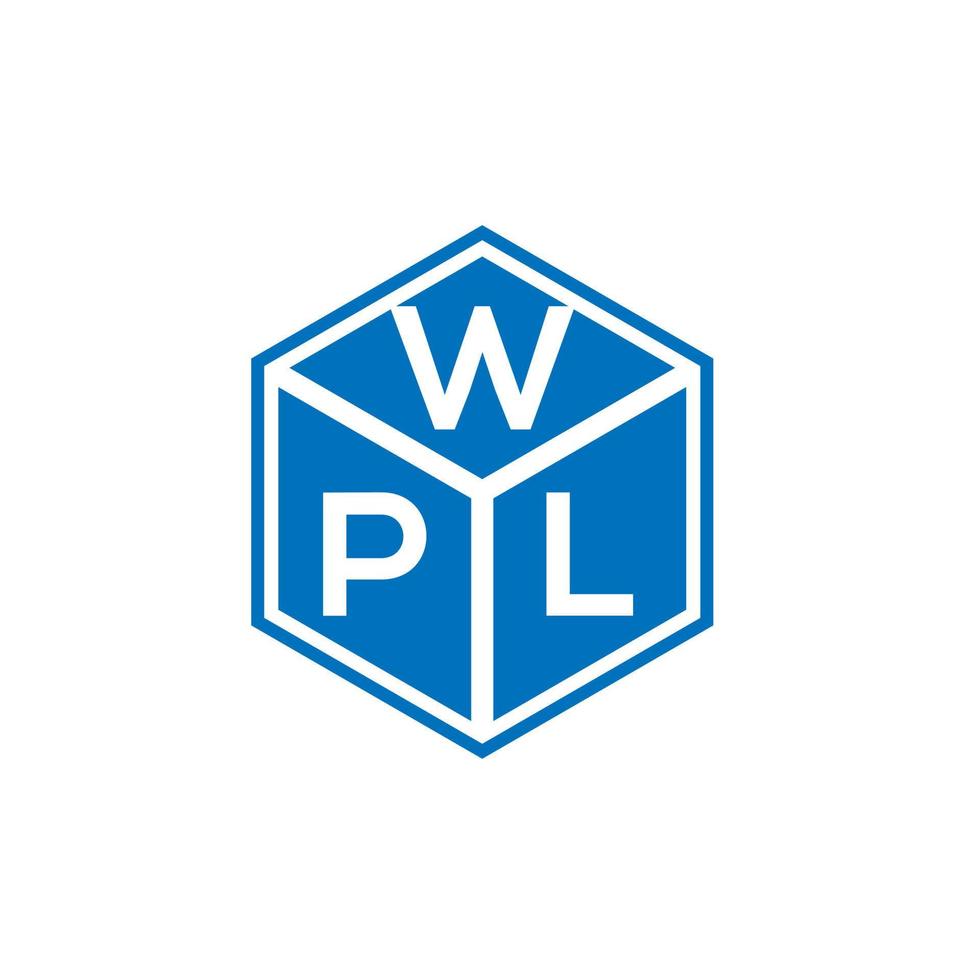 création de logo de lettre wpl sur fond noir. concept de logo de lettre initiales créatives wpl. conception de lettre wpl. vecteur