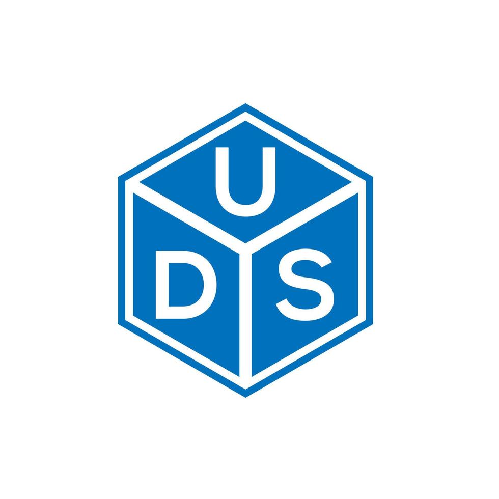 création de logo de lettre uds sur fond noir. concept de logo de lettre initiales créatives uds. conception de lettre uds. vecteur