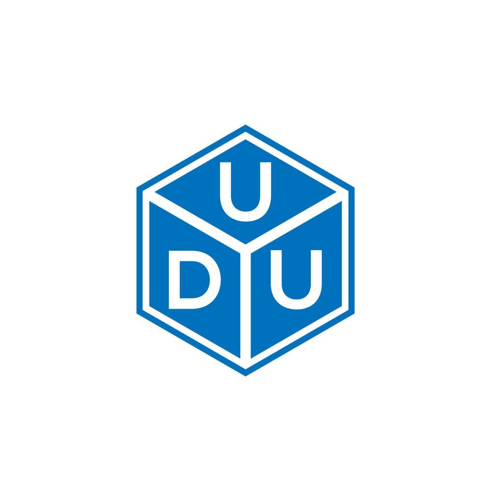 création de logo de lettre udu sur fond noir. concept de logo de lettre initiales créatives udu. conception de lettre udu. vecteur