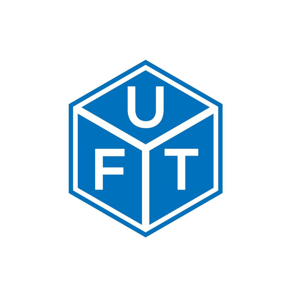 création de logo de lettre uft sur fond noir. concept de logo de lettre initiales créatives uft. conception de lettre uft. vecteur