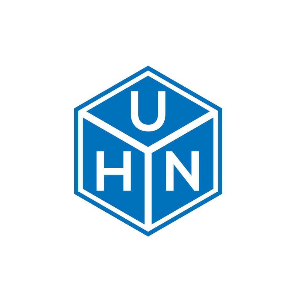 création de logo de lettre uhn sur fond noir. concept de logo de lettre initiales créatives uhn. conception de lettre uhn. vecteur