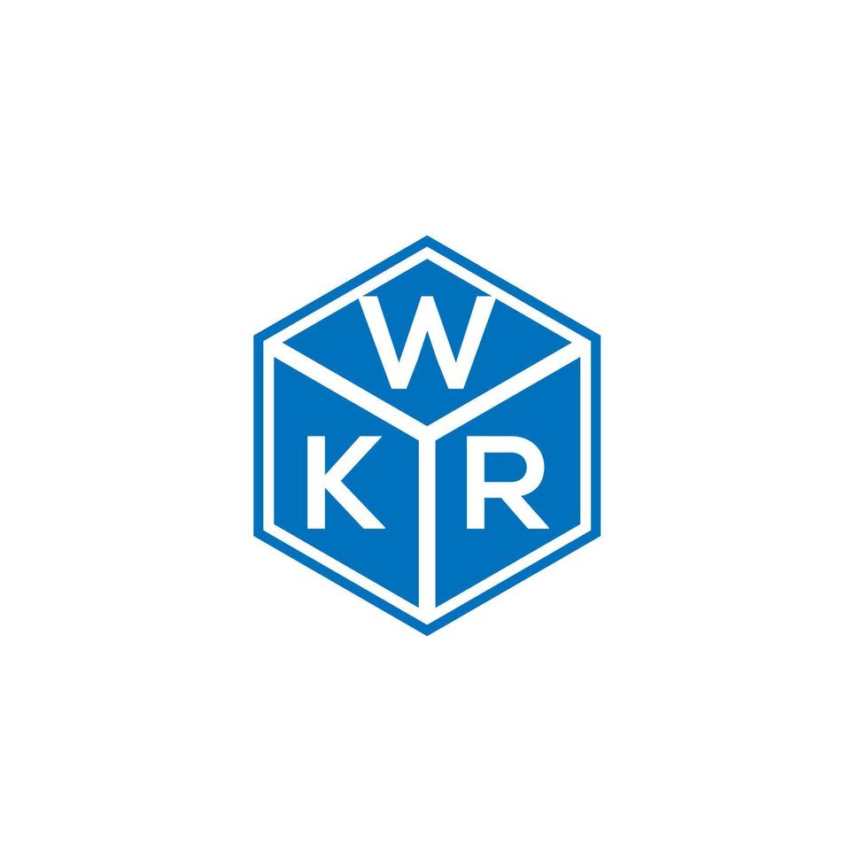 création de logo de lettre wkr sur fond noir. wkr concept de logo de lettre initiales créatives. conception de lettre wkr. vecteur