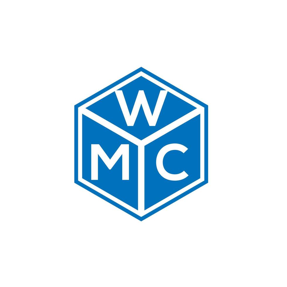 création de logo de lettre wmc sur fond noir. concept de logo de lettre initiales créatives wmc. conception de lettre wmc. vecteur