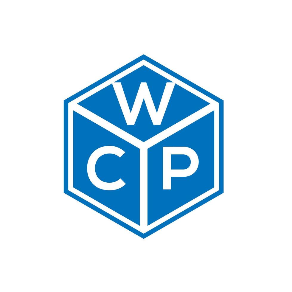 création de logo de lettre wcp sur fond noir. concept de logo de lettre initiales créatives wcp. conception de lettre wcp. vecteur