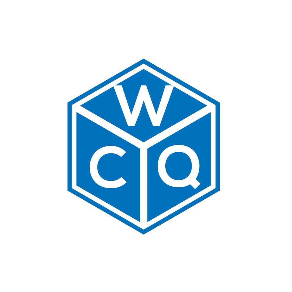 création de logo de lettre wcq sur fond noir. concept de logo de lettre initiales créatives wcq. conception de lettre wcq. vecteur