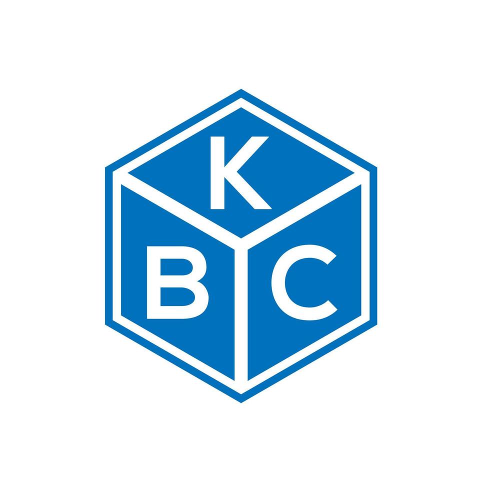 création de logo de lettre kbc sur fond noir. concept de logo de lettre initiales créatives kbc. conception de lettre kbc. vecteur
