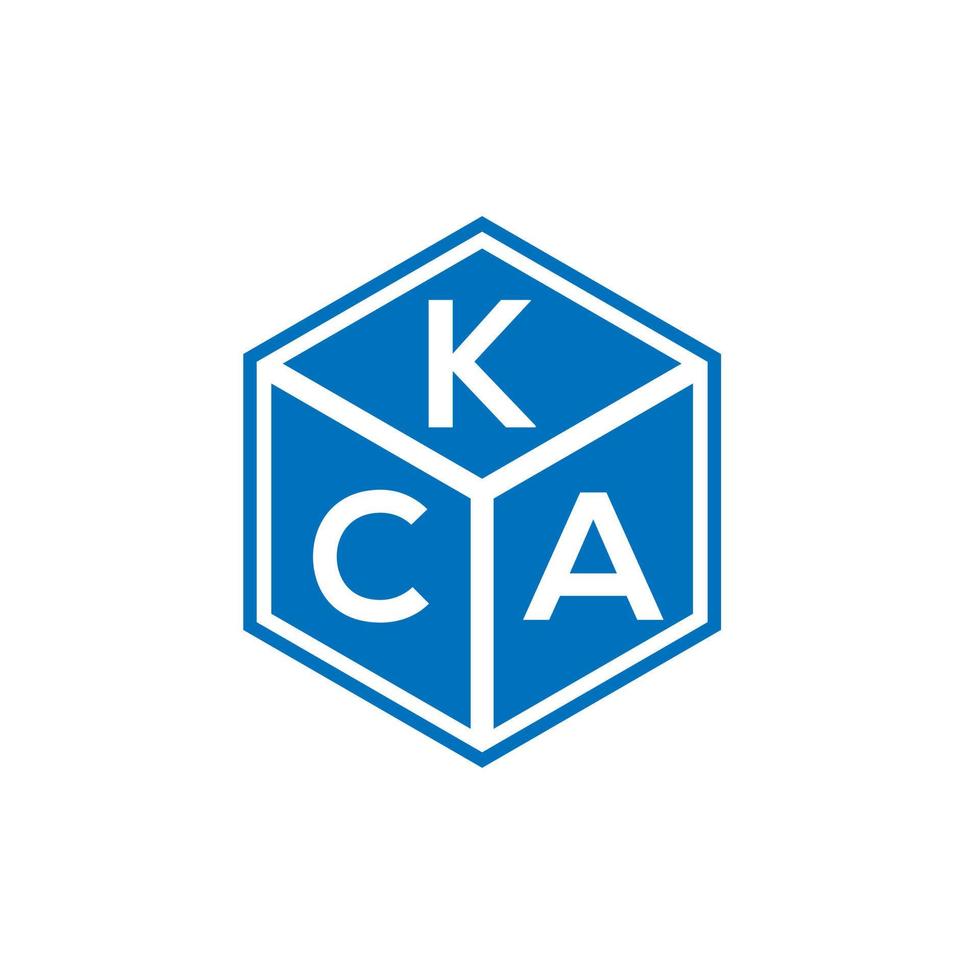 création de logo de lettre kca sur fond noir. concept de logo de lettre initiales créatives kca. conception de lettre kca. vecteur