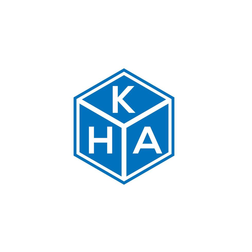 création de logo de lettre kha sur fond noir. concept de logo de lettre initiales créatives kha. conception de lettre kha. vecteur